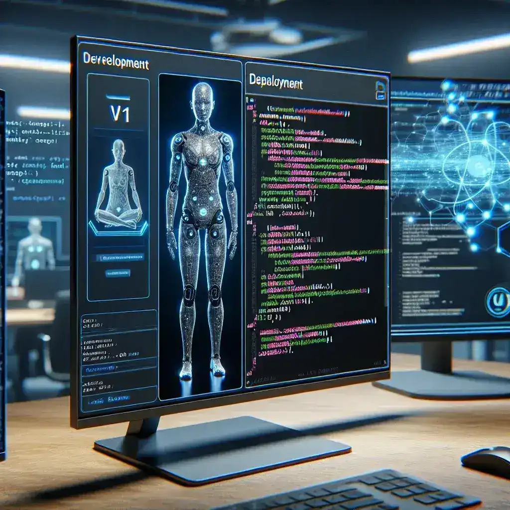 "Urgent necessity of testing deployments for live agent modeling - Visual representation of V1 deployment process emphasizing efficiency and real-time analytics."